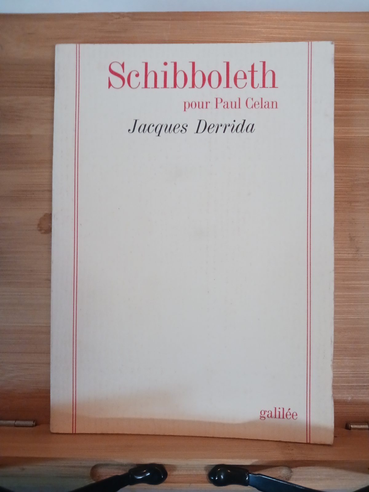 Schibboleth pour Paul Celan