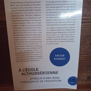 A l'école althussérienne : aperçus d'une (non) philosophie de l'éducation
