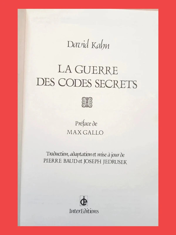 La guerre des codes secrets - David Khan 9782729600662