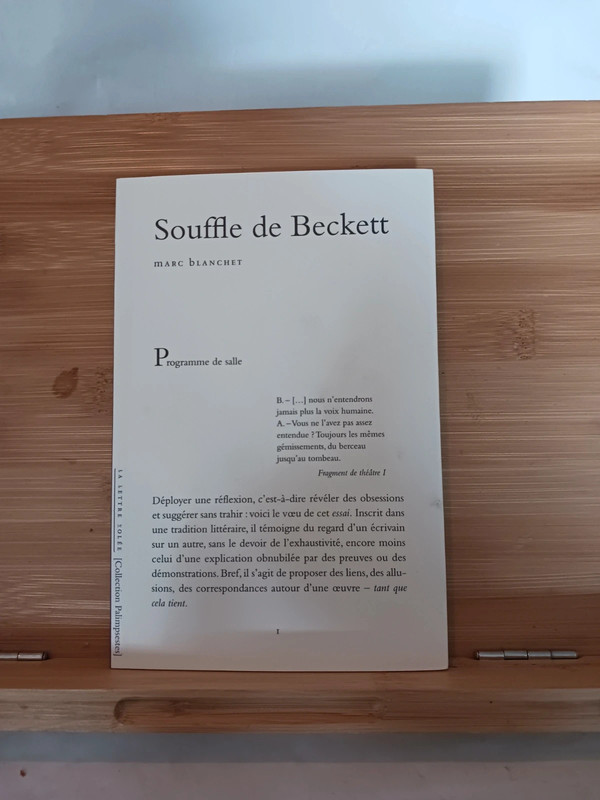 Souffle de Beckett - 9782873175184 Marc Blanchet