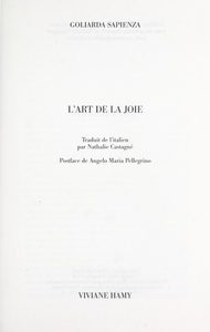 L'art de la joie Goliarda Sapienza