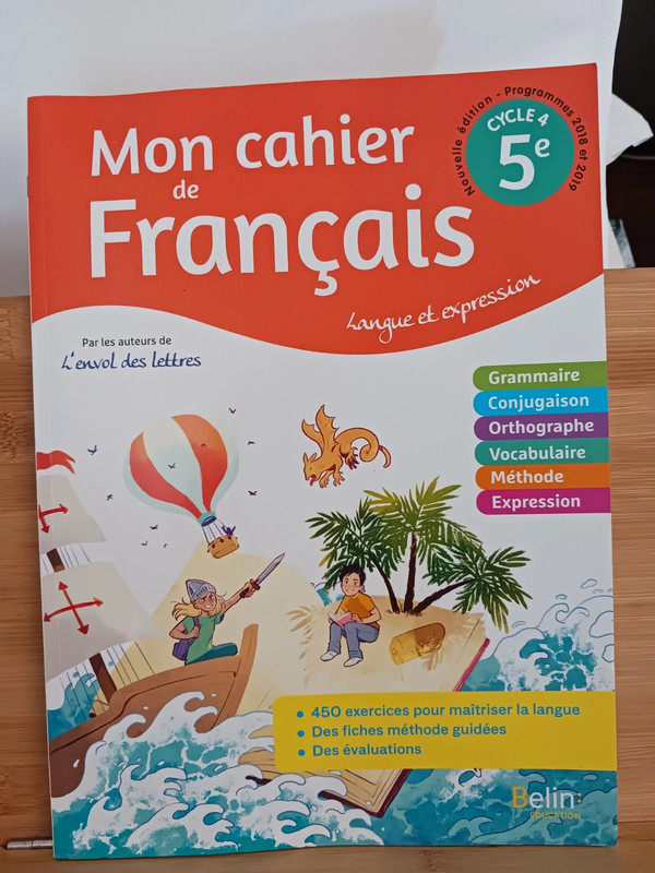 Mon cahier de Français 5ème - Cahier élève 2020 - 9791035810
