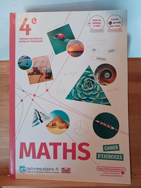 Mathématiques 4e - Cahier - Edition 2022 - 9791040001829 Vin